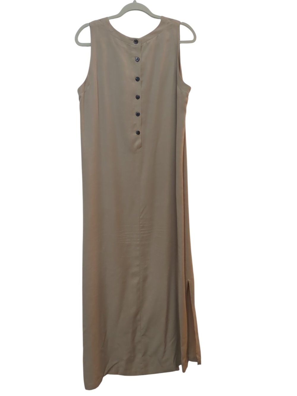 Vintage Valerie Stevens Sport Large Beige Rayon Maxi Dress Lagenlook Minimalist